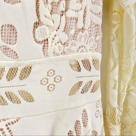 Free People Cream Lovers Folk Song Lace Dress - Picture 11 of 15